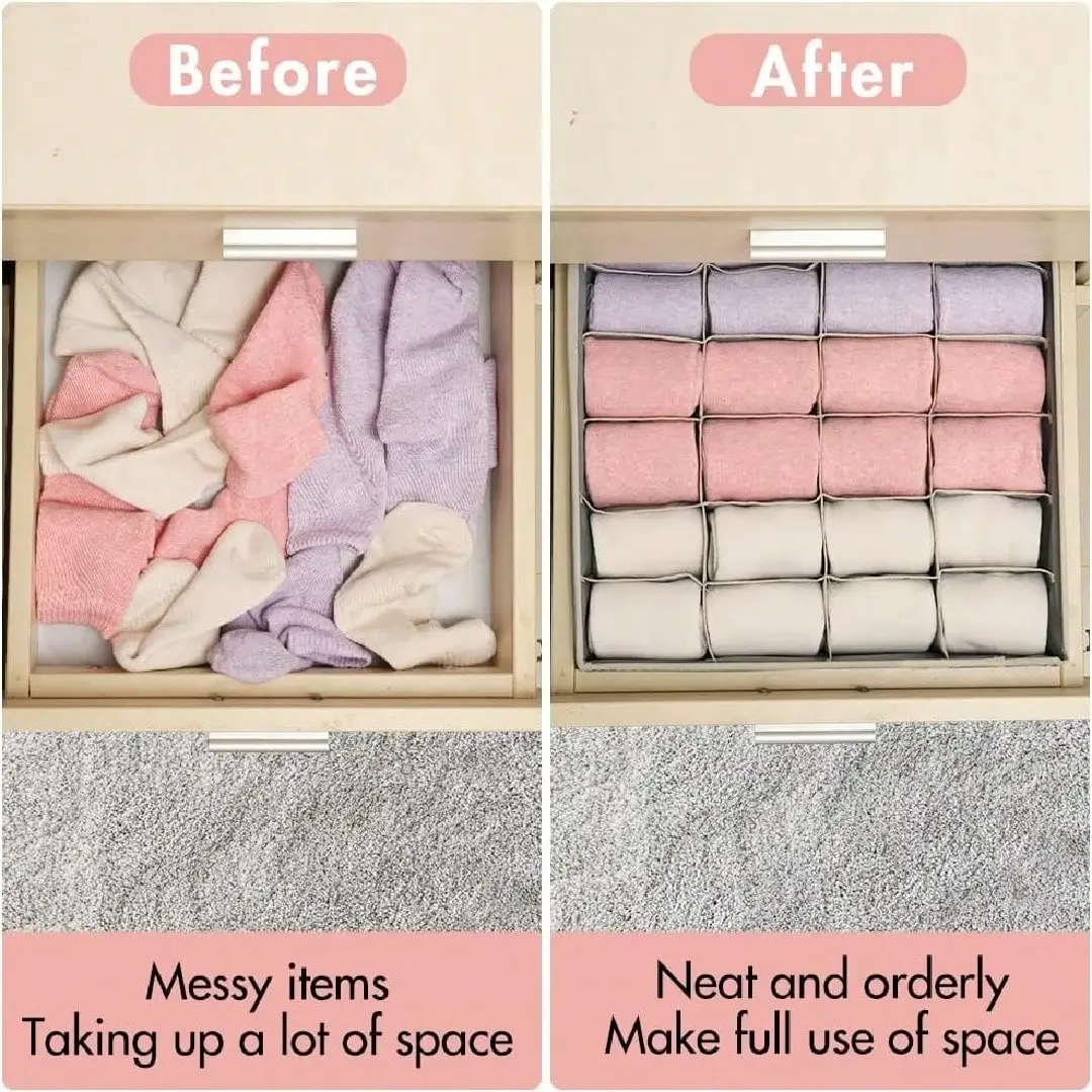 Foldable Fabric Underwear Bra Drawer Organizer Socks Panties Storage Box