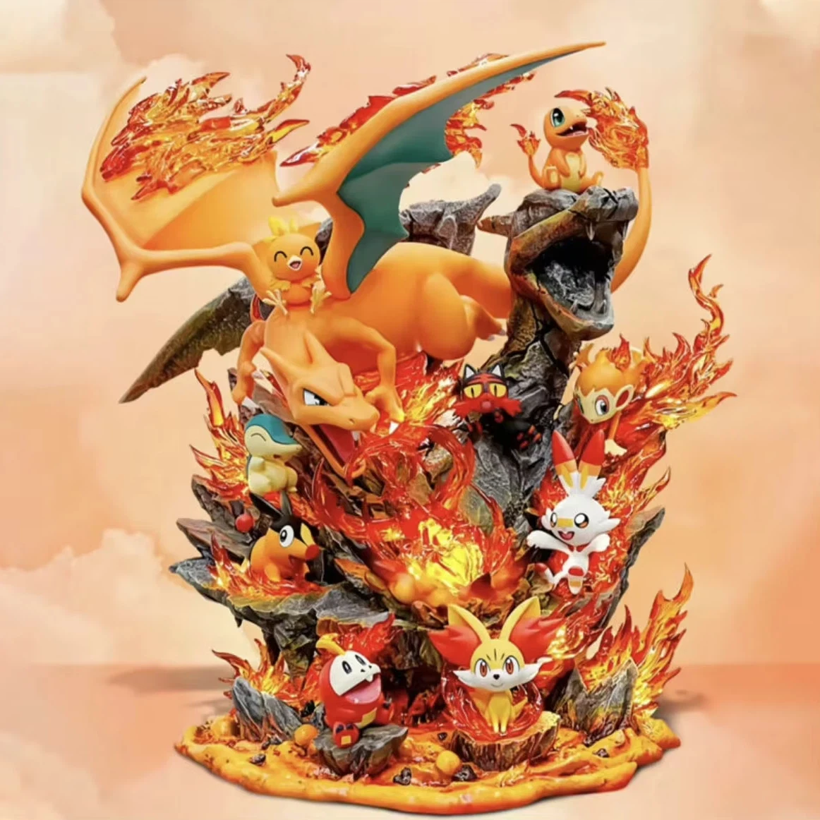 Pkm Kanto Starter-Figur Venusaur Charizard Blastoise PVC-Statue Desktop-Ornament PC-Gehäuse-Dekoration Geschenk