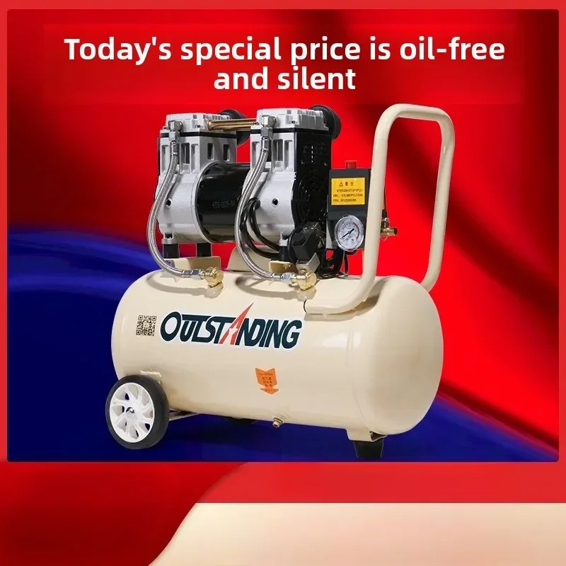 

220 В мини-бесшумный безмасляный воздушный компрессор, насос для деревообработки, краски, воздушный насос, небольшой воздушный компрессор