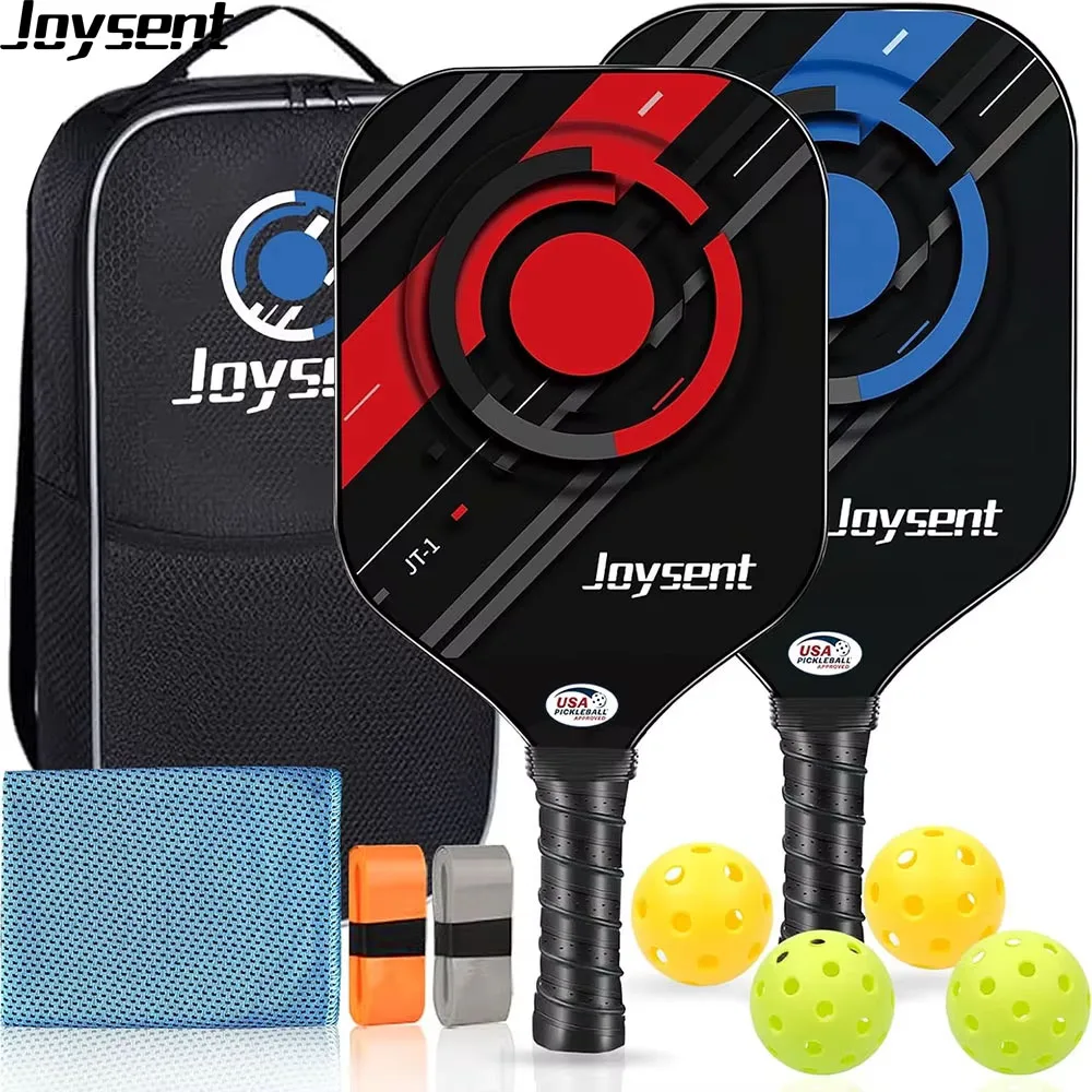 

Joysent Pickleball Paddles USAPA Approved T300 Carbon Fiber Set of 2 Lightweight Pickle Ball Rackets with 4 Balls 1 Carry Bag
