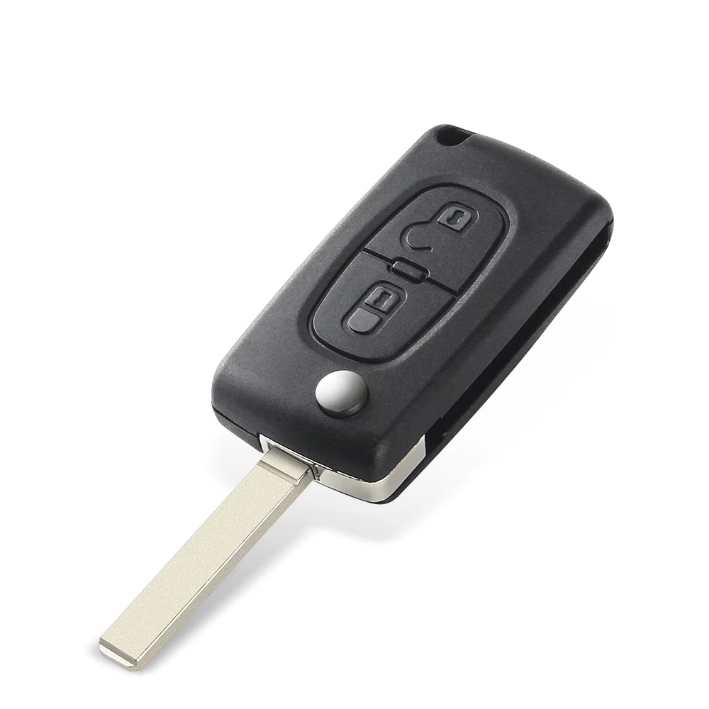 KEYYOU-carcasa para llave de coche, accesorio para Peugeot 2/3, 207, 307, 308, 407, Citroen C2, C3, C4, C5, C6, Fiat Flip, hoja HU83 VA2, 607 botones