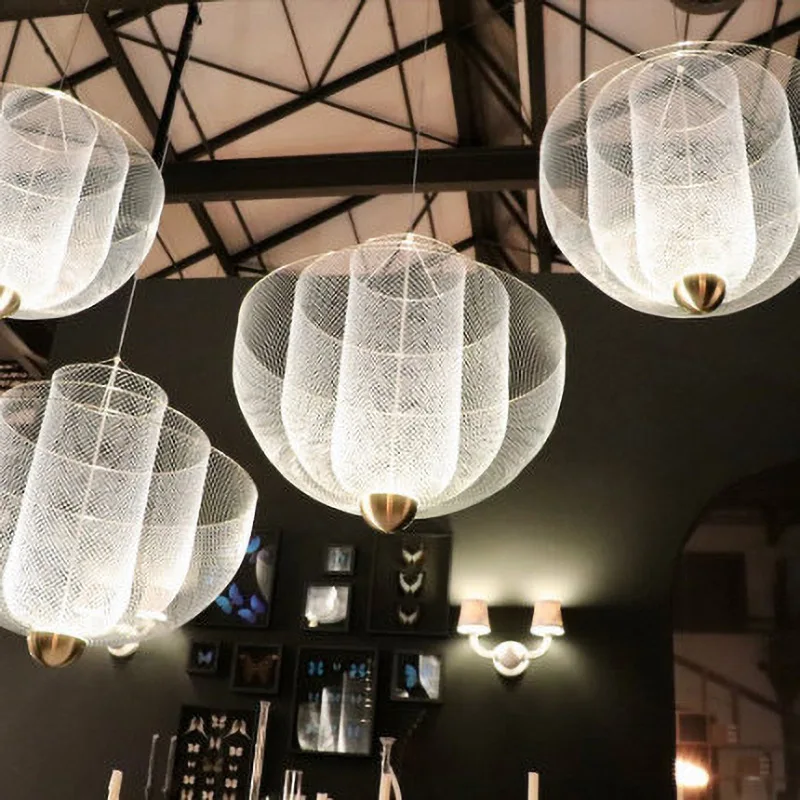 Dutch Moooi Light Luxury Metal Mesh Pendant Nordic Designer Living Room Duplex Restaurant Villa Iron Cage Pendant lamp - view 4