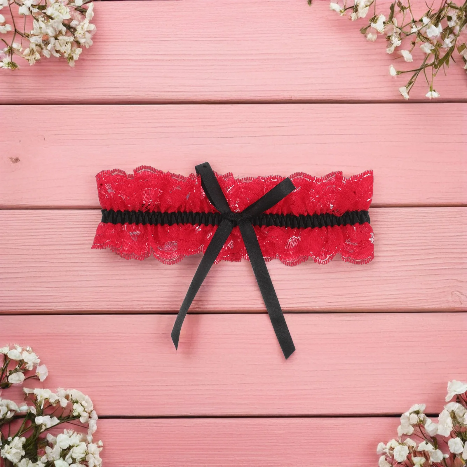 

Red Lace Ribbon Bow Bridal Garter Adjustable Elastic Soft Lace Wedding Garters for Bride Accessories Leg Garter