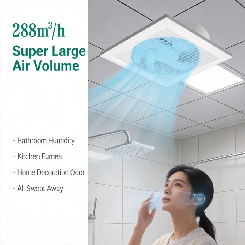 8 Inch Round Exhaust Fan Strong Silent Wall Window Mounted Household Ventilator for Toilet