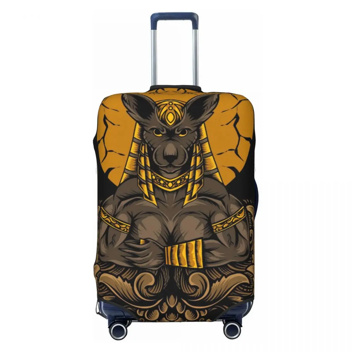 

Anubis God With Engraving Ornament Luggage Protective Dust Covers Elastic Waterproof 18-32inch Suitcase Cover Travel Accessories