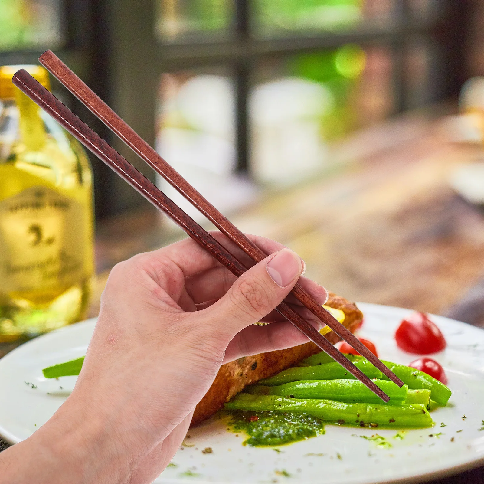 

5 set Wooden Spoon Set Reusable Chopsticks Portable Lightweight Travel Dining Utensils Wood Spoons Kitchenware Storage