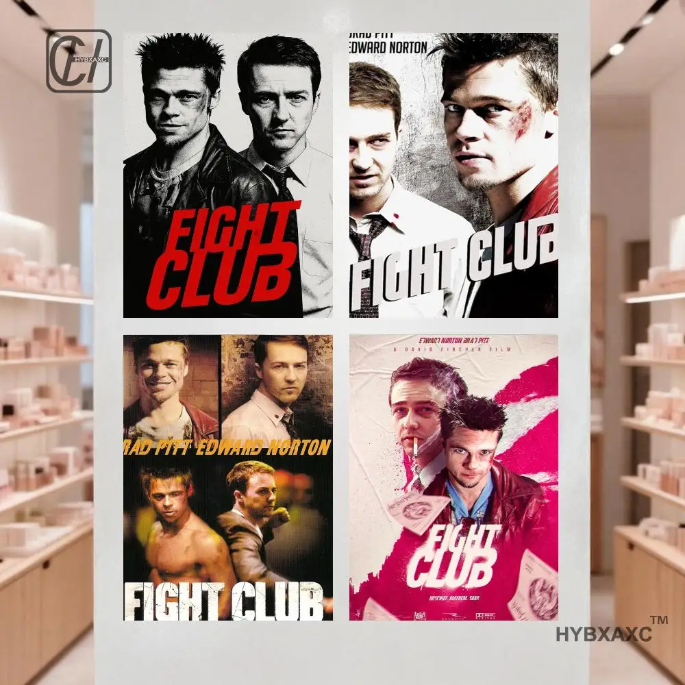 Classic Old Movies F-Fight Club Poster HD Posters Self Adhesive Waterproof Ideal for Living Room Bedroom Bar Decoration