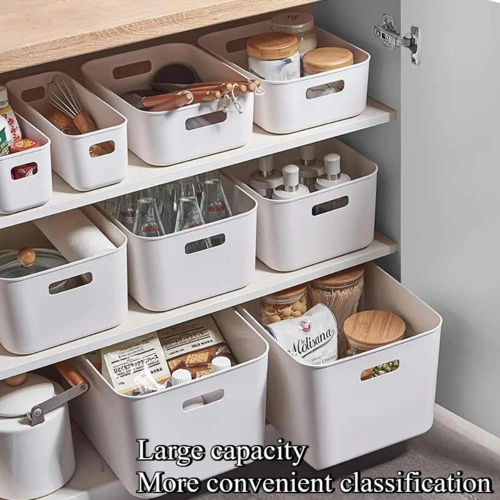 10Pcs Plastic Storage Boxes Portable Desktop Organizer Basket For Kitchen Bathroom Dorm Office Cosmetics Sundries