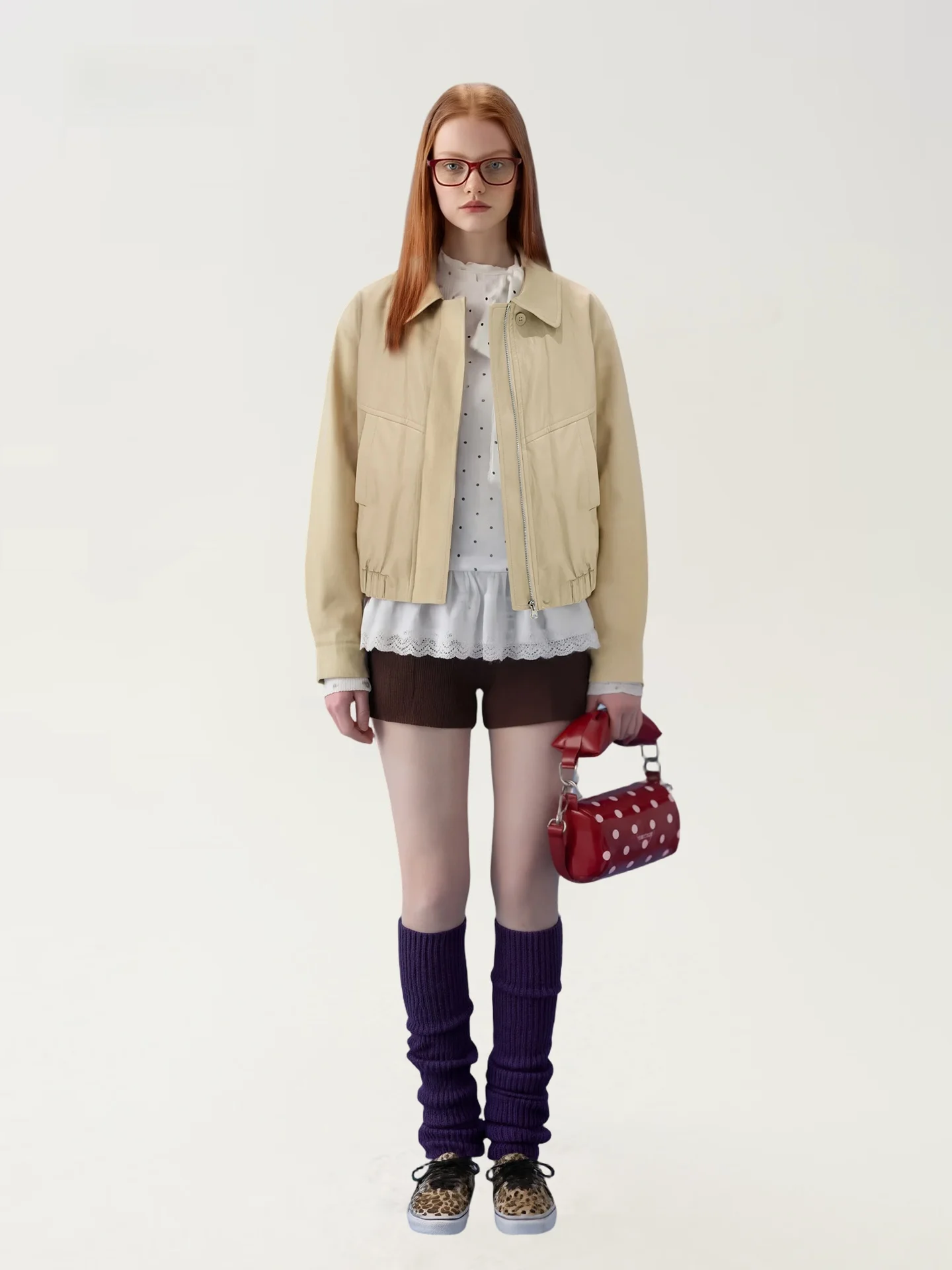 

Женская кожаная куртка AHMI с высоким воротником, желтая, универсальная, для повседневной носки, весенняя коллекция