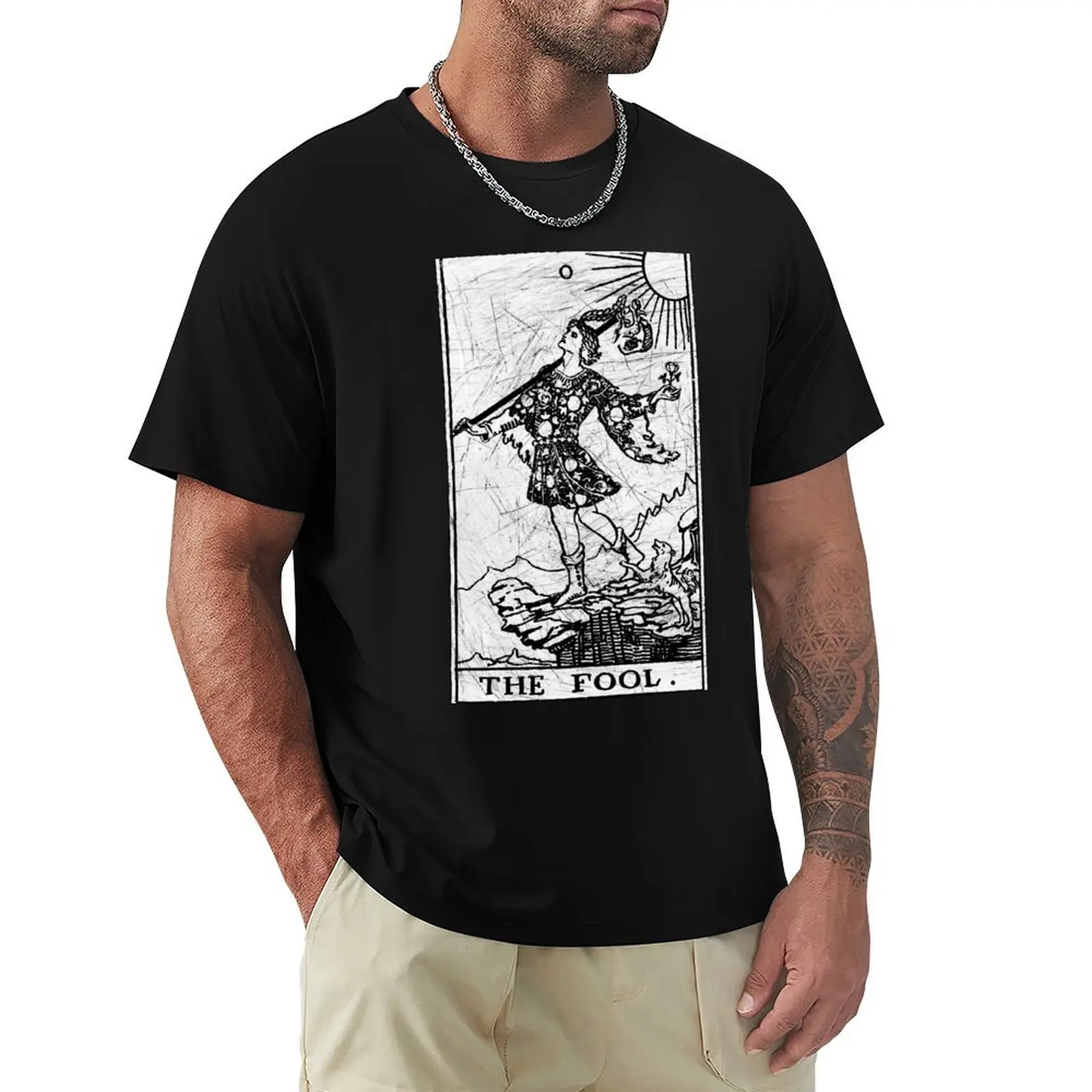 The Fool Tarot Card - Major Arcana - fortune telling - occult T-Shirt Basic Casual Wear Short Sleeve Top