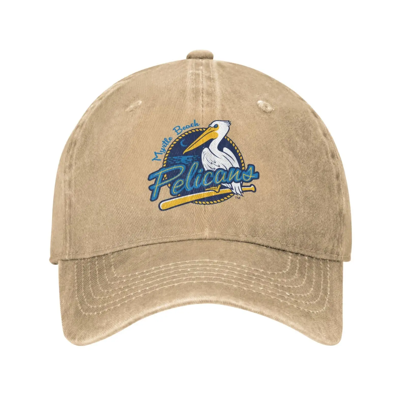 Beach Pelicans Classic Cowboy Hat Adjustable Baseball Cap Unisex Casual Sports Hat Natural