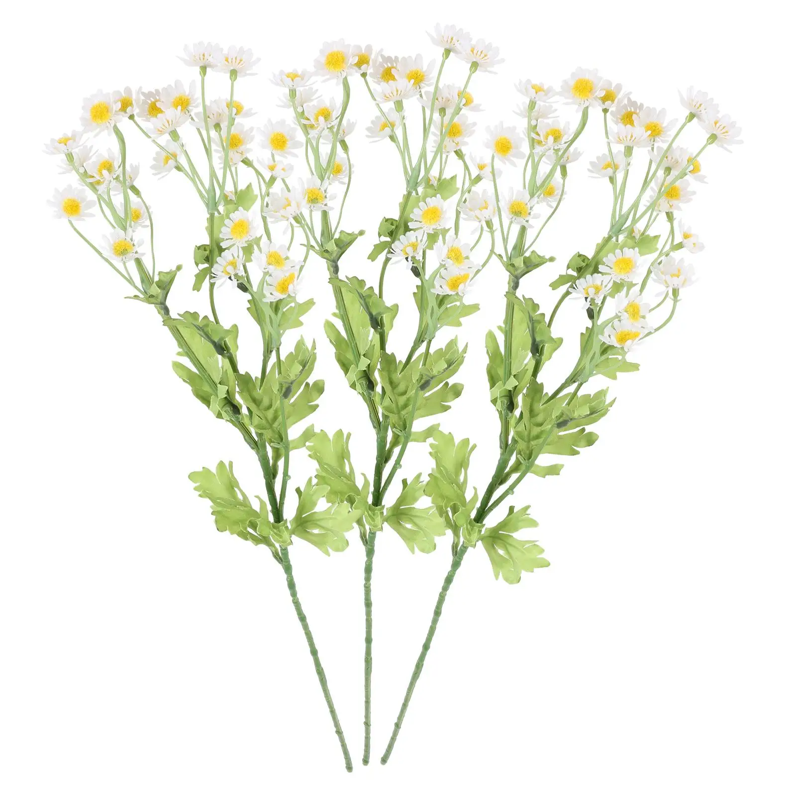 

3 Pcs Artificial Little White Chrysanthemum Flowers 30 Heads Per Stem Home Decor Living Room Chamomile Faux Bright Color