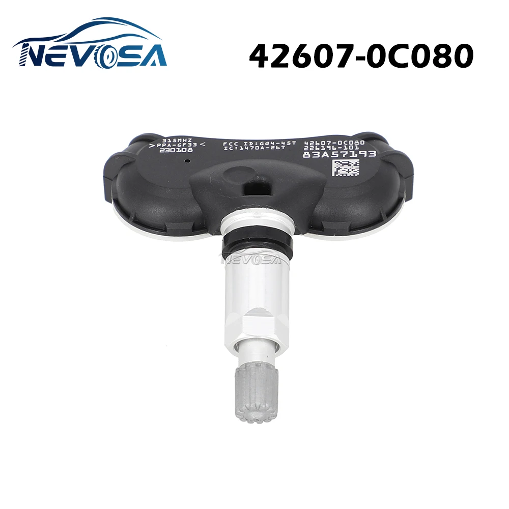 NEVOSA TPMS Sensors 42607-0C080 For Toyota  Sienna 2006/01-2020/12 Tundra 2007/01-2011/12 Sequoia 2008/01-2018/12 42607-0C060