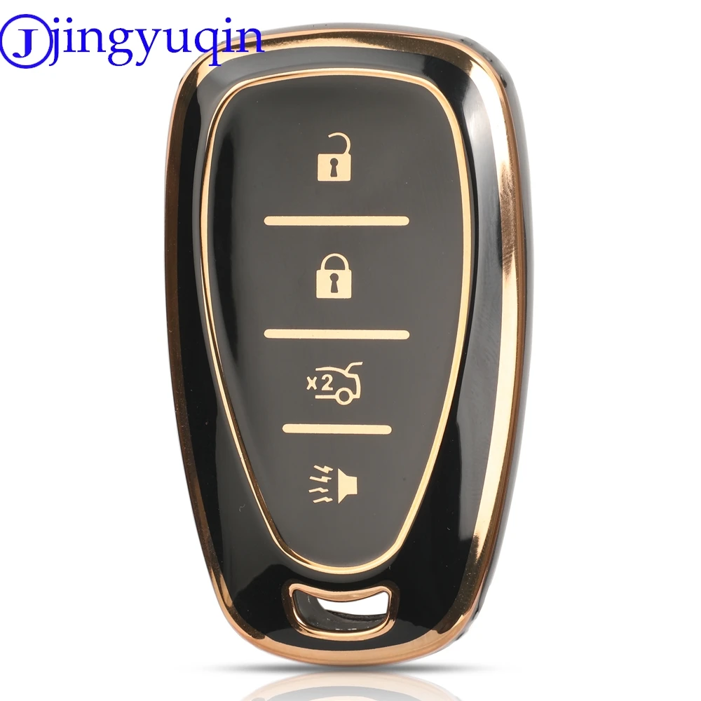 jingyuqin Replacement Smart TPU Remote Key Shell Case For Chevrolet Chevy Camaro Cruze Malibu 2016 2017 2018 2019 2020 4Buttons view 2