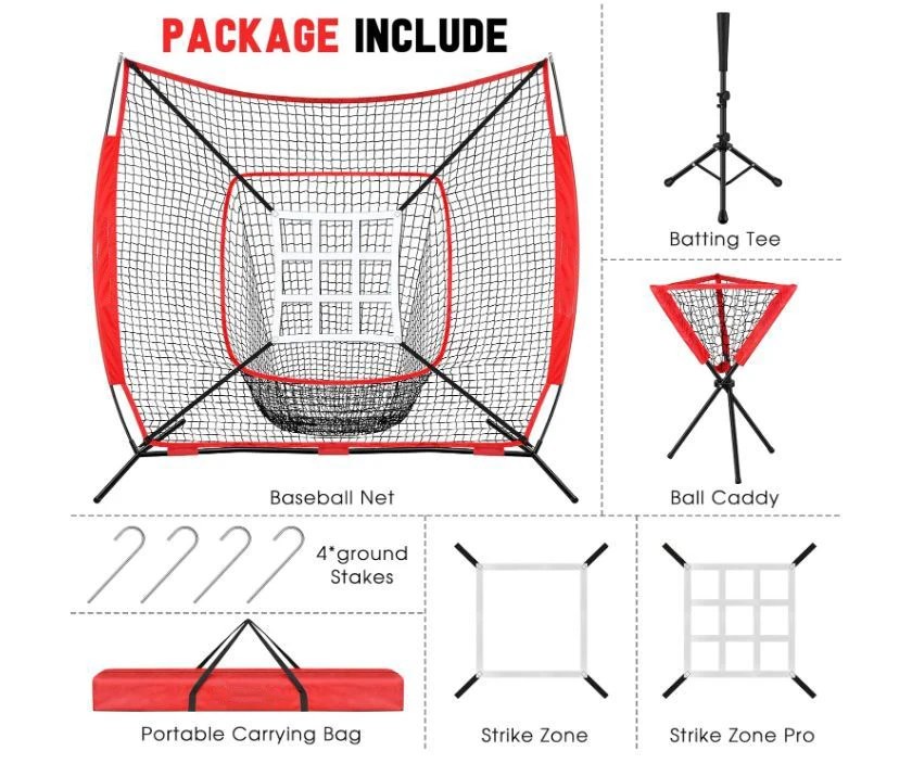 อุปกรณ์ฝึกซ้อมฟุตบอลกลางแจ้งแบบพกพา ตาข่ายซ้อมเบสบอล ซอฟต์บอล ตาข่ายซ้อมเตะฟุตบอลแบบพกพา รุ่น 2025
