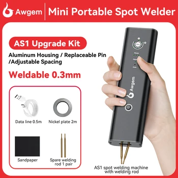 Soldador por puntos portátil Awgem, máquina de soldadura por puntos de mano DIY, soldadura por puntos ajustable de 11 engranajes para batería de litio 18650