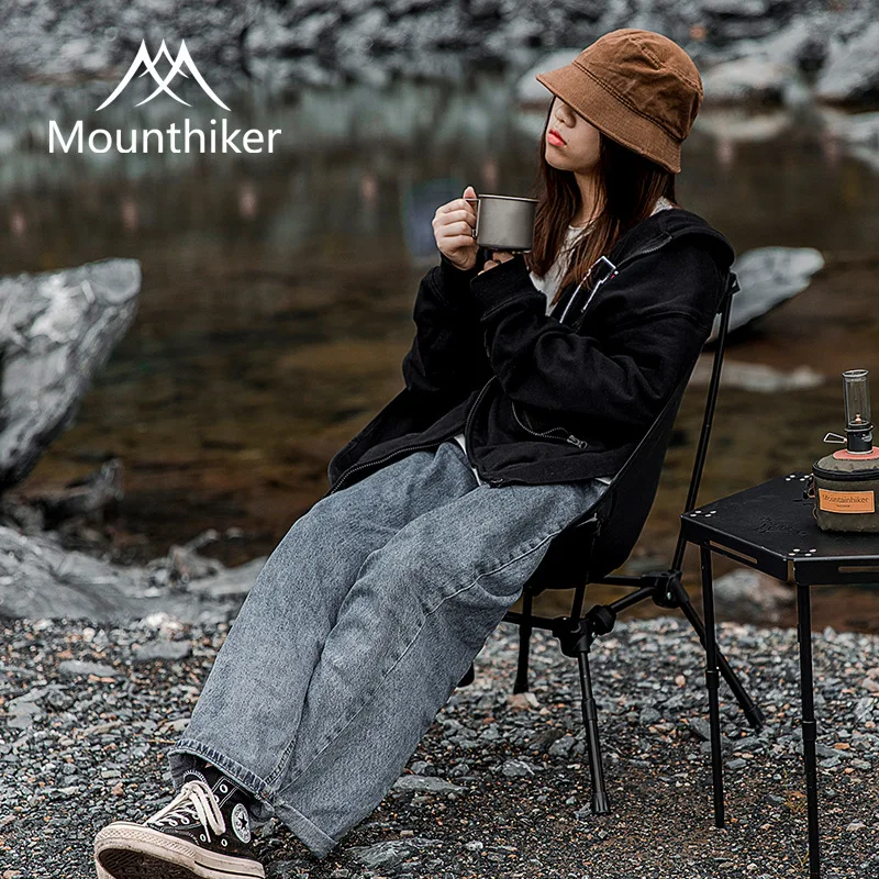 Mountainhiker 야외 캠핑 초경량 여행 하이킹 피크닉 접이식 보관 의자, 해변 낚시 분리형 문 체어, 1.2kg