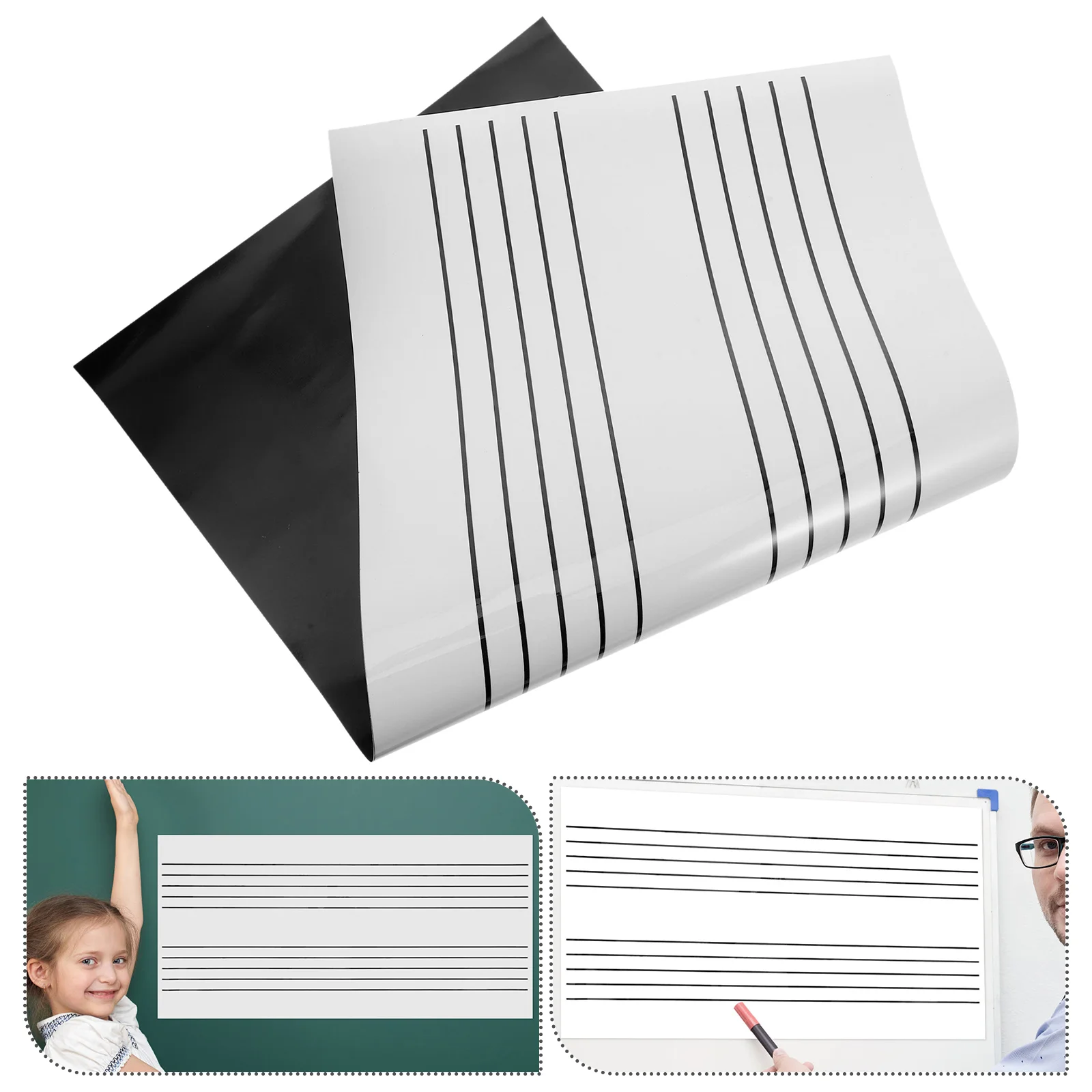 Pegatinas de pizarra blanca para personal, lapboards secos para aula, herramientas para niños, símbolo magnético forrado para notas de enseñanza, papel