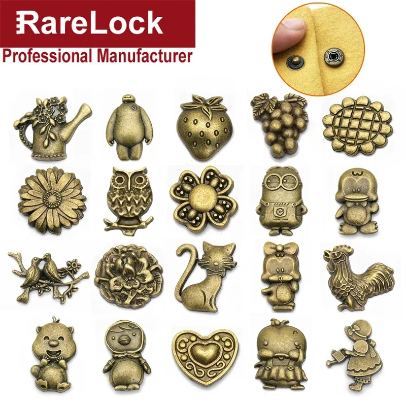 Buttons Hello Cat Vintage Bronze Color Zinc Alloy DIY Jacket Dress Bag Snap Button Accessory Hardware 10pcs/lot  I
