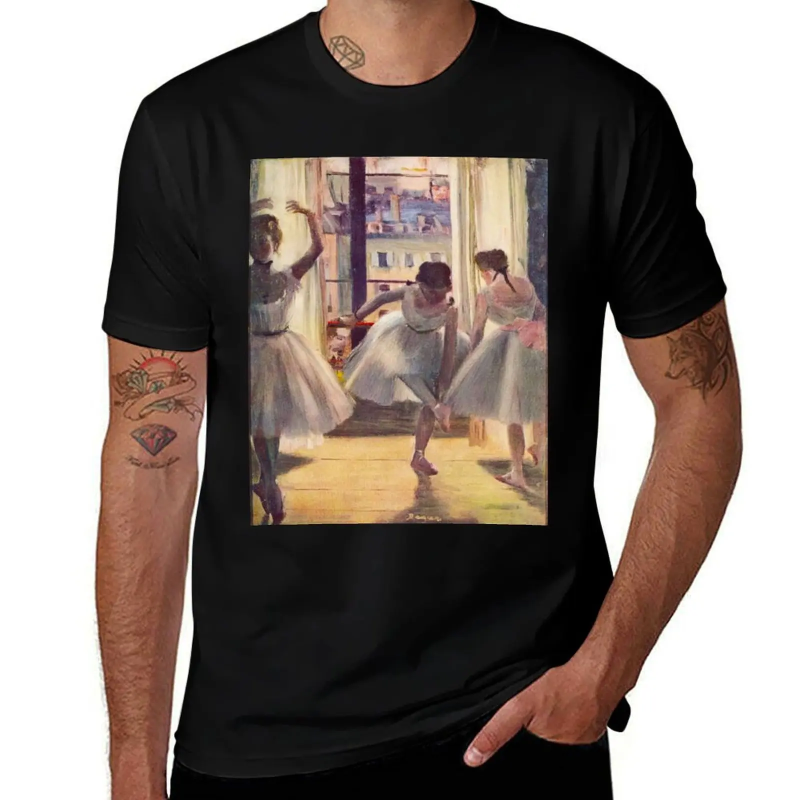 EDGAR DEGAS HD - Three Dancers in an Exercise Hall 1880 T-Shirt Plus Size Non-Shrink T-Shirt