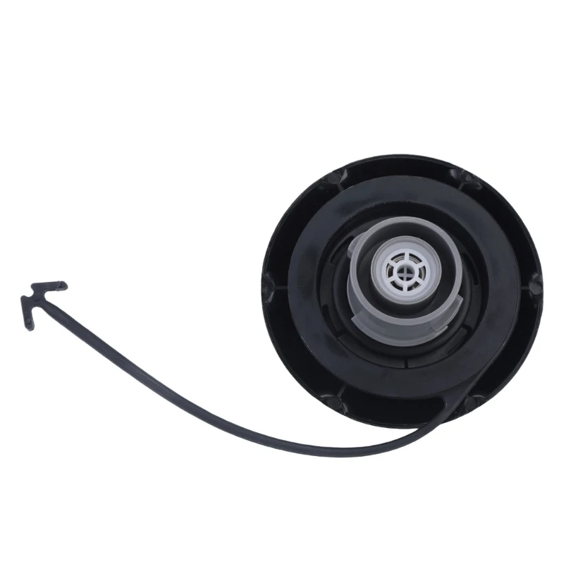 Black Replacement Gas Cap with Cylindrical Lower Insert and Top Grip Structure for Vehicle Maintenance and Inner Cap