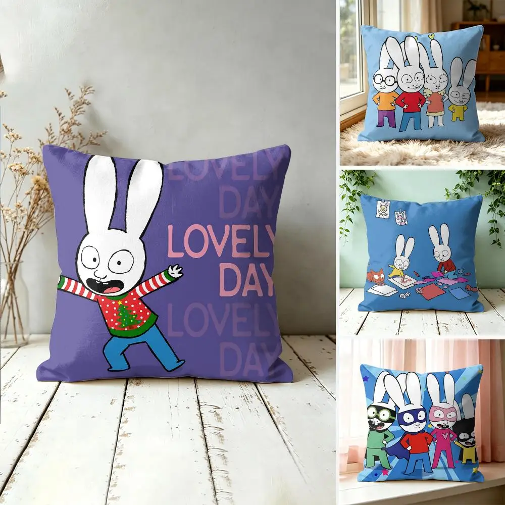 S-Simon Super Rabbit Cushion Cover Square Decorative Throw Pillow 40x40cm For Sofa Bedroom Living Room Home Decor