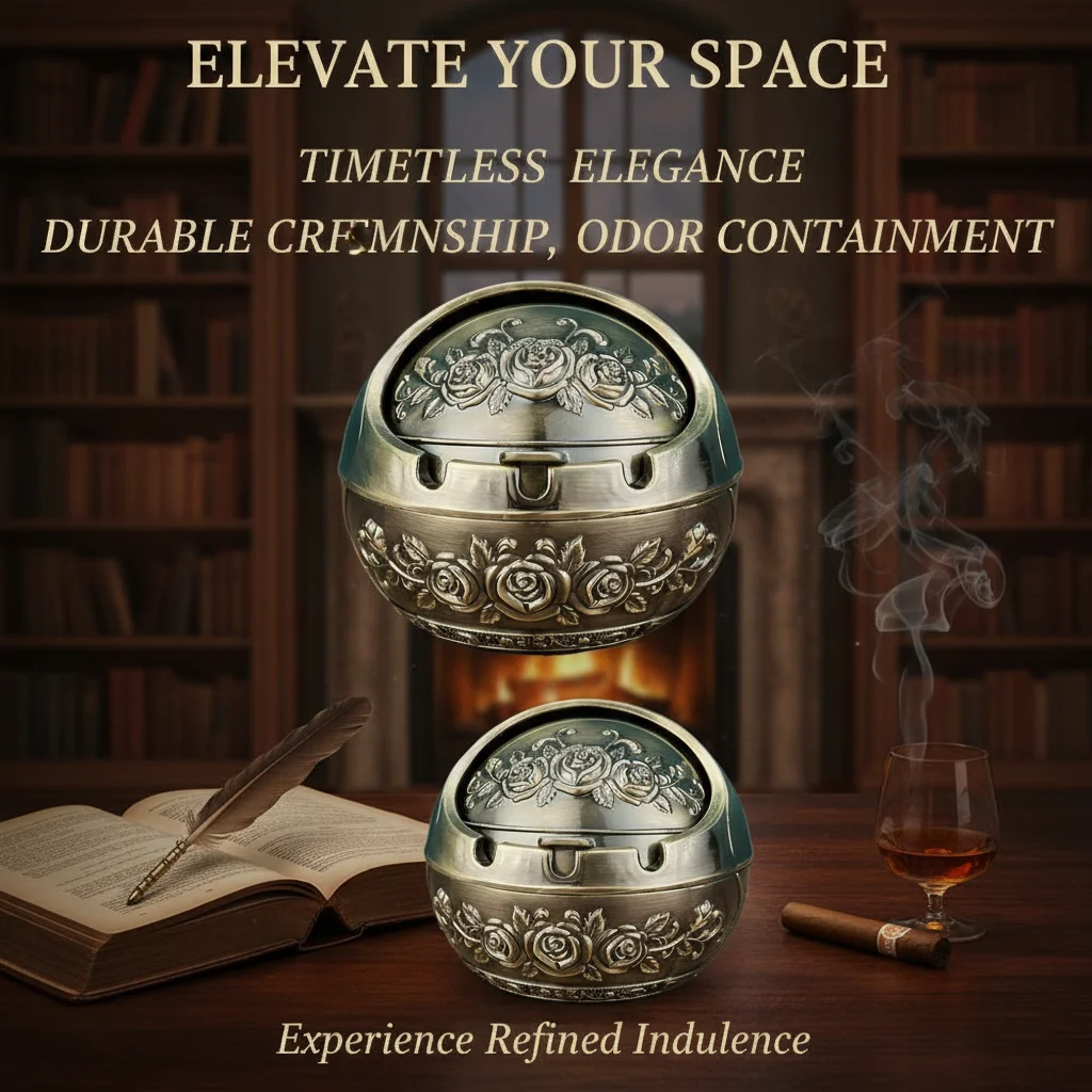 Ma Dacheng Creative Ashtray for Home Living Room with Lid Anti-Fly Ash And Anti-Smoke Odor Personalized Decoration Trend