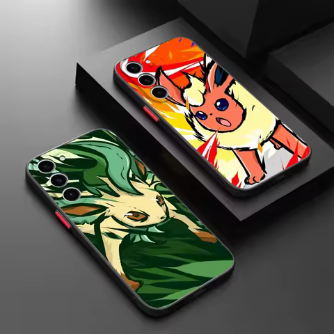P-Pokemones P-Pikachus Cute Frosted Translucent For Samsung Galaxy S24 S23 S22 S21 S20 FE S10 S9 S8 Plus Ultra Pro 5G Soft