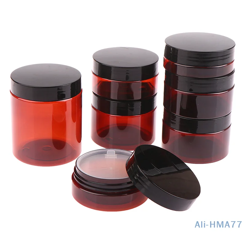 1PCS 30-250ml Amber Brown Cosmetic Face Cream Bottles Lip Balm Sample Container Jar Pot Makeup Store Vials