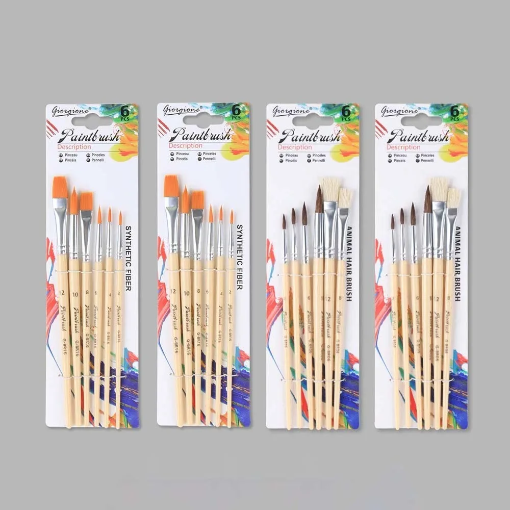 

12pcs Coffee Soft Fiber Paint Brush Set Lightweight Plastic Nylon Painting Pen Soft Grip Classical Hook Line Pen Student