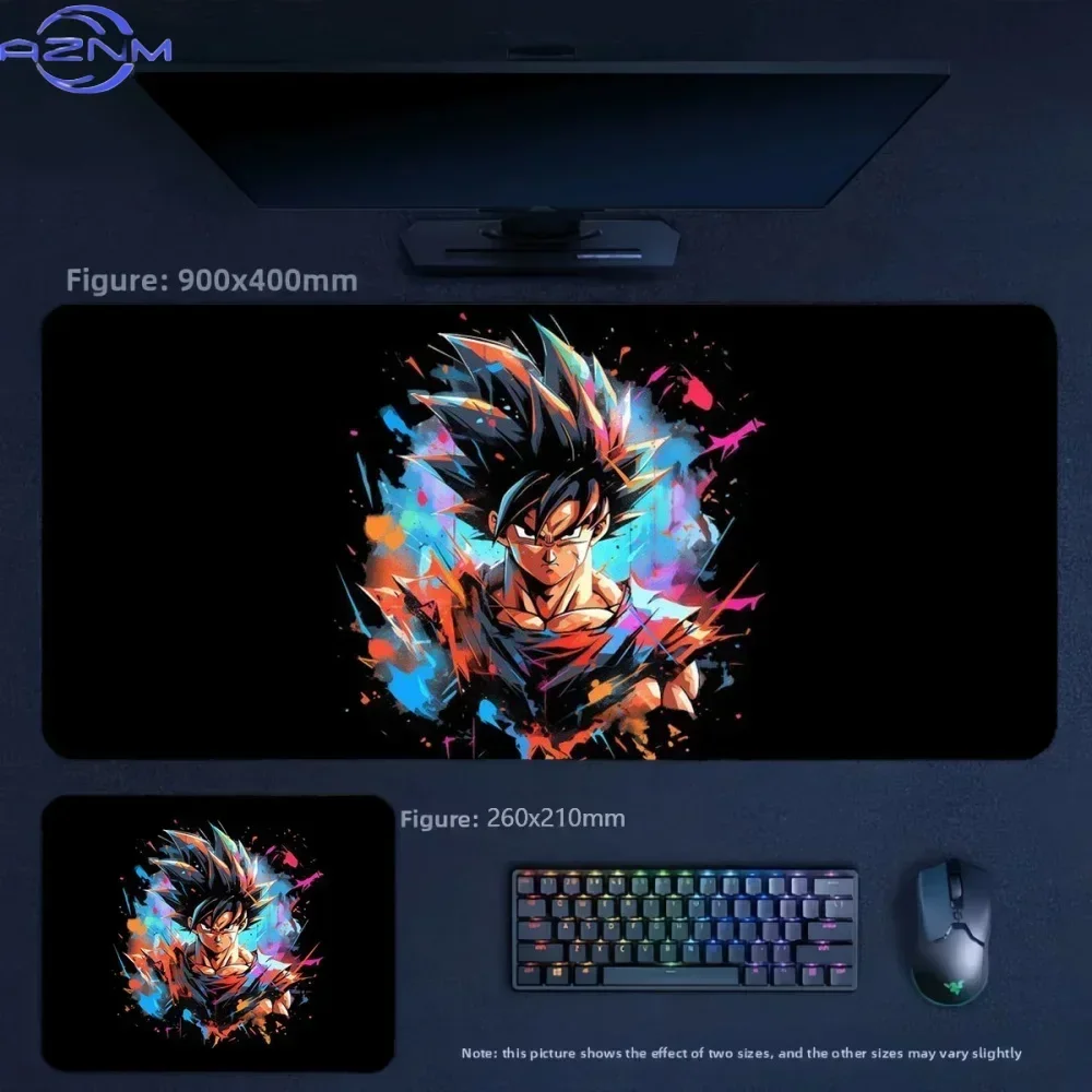 Anime Warrior Silhouette Sunset City Water Scenery Print Mouse Pad, Rubber Non-Slip Base, Smooth Surface for Gaming and Office D