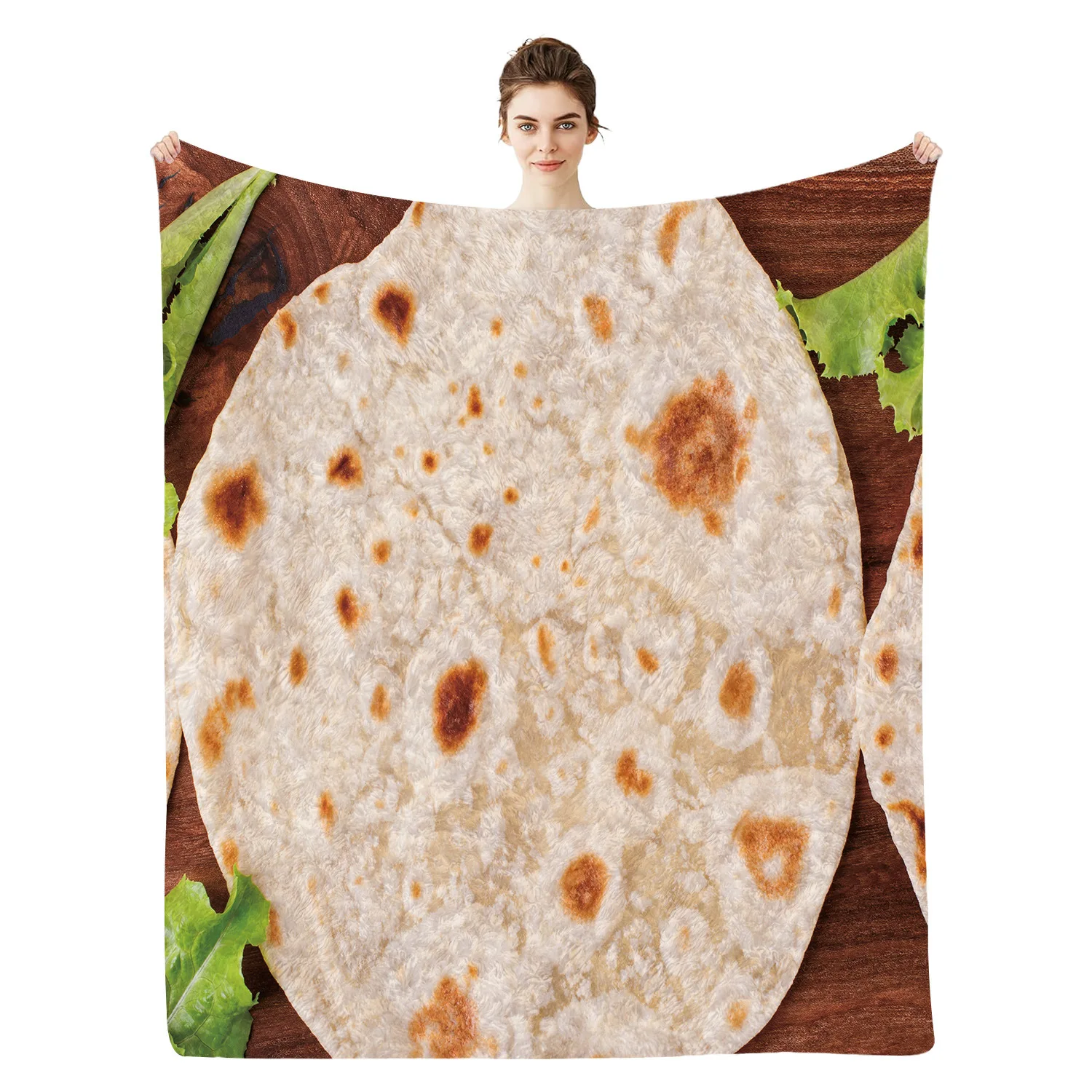 Corn tortilla with beef pattern Printed Blanket for Sofa Bed Travel Camping Living Room Office Conditioning Blanket