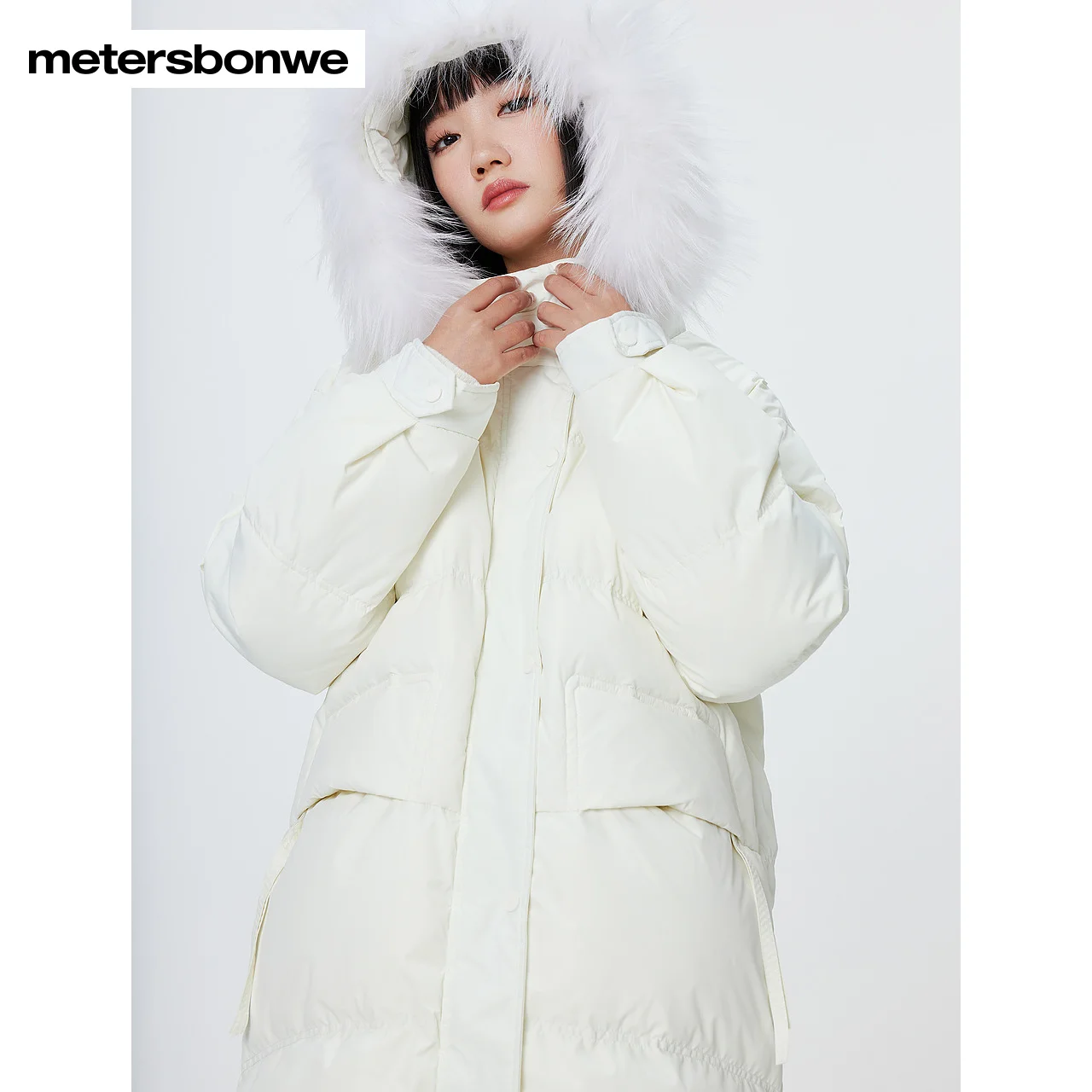 Metersbonwe Long Hooded Down Jacket Women Loose Thick Winter Parker Coat Ladies 2023 New Fashion Warm Jackets Casual Outerwear