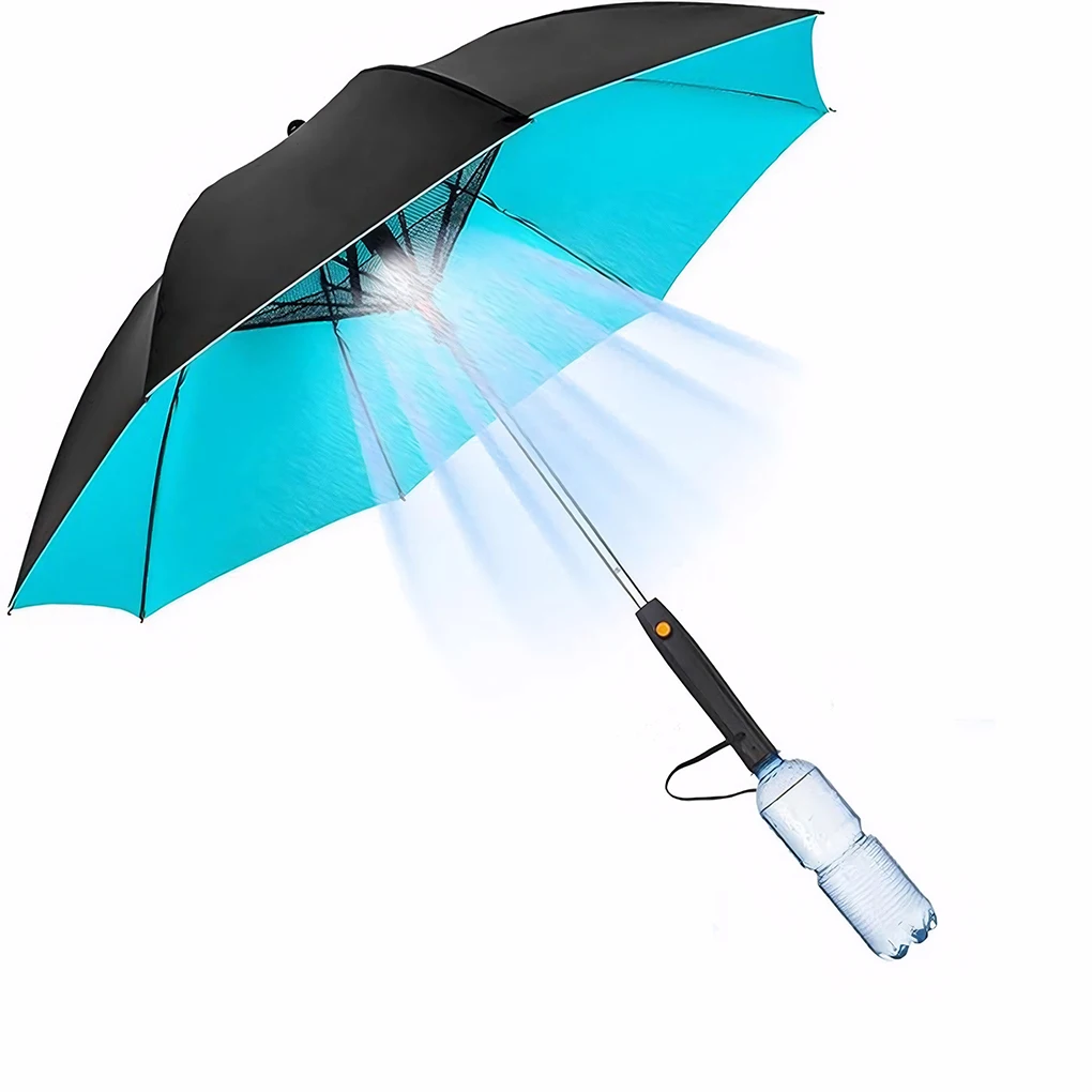 USB Rechargeable UV Sun Umbrella Electric Fan Umbrella For Women UV Protection Sun Protection Umbrella Long Handle Umbrella