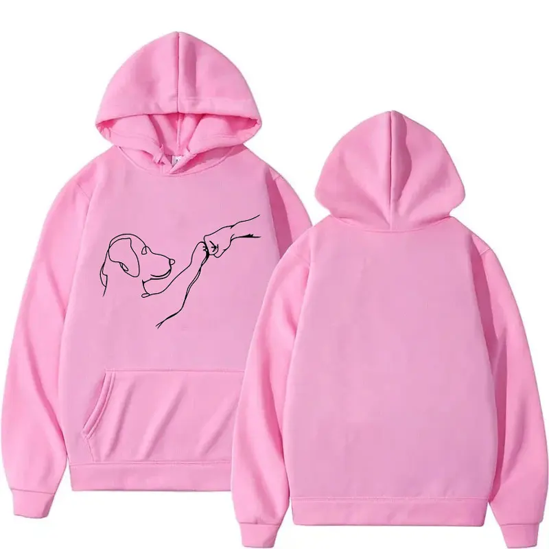 

Paw Friend Fist Animal Dog Owner Valentines Day Gift Tops Hoodies Sweatshirt Fashion Hoodie Women's Comfortable Pullover
