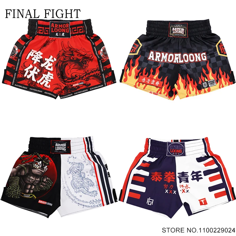 Boxing Shorts Men Women Dragon Tiger Muay Thai Shorts Sparring Grappling Cage Fighting Kickboxing Shorts Martial Arts Clothing