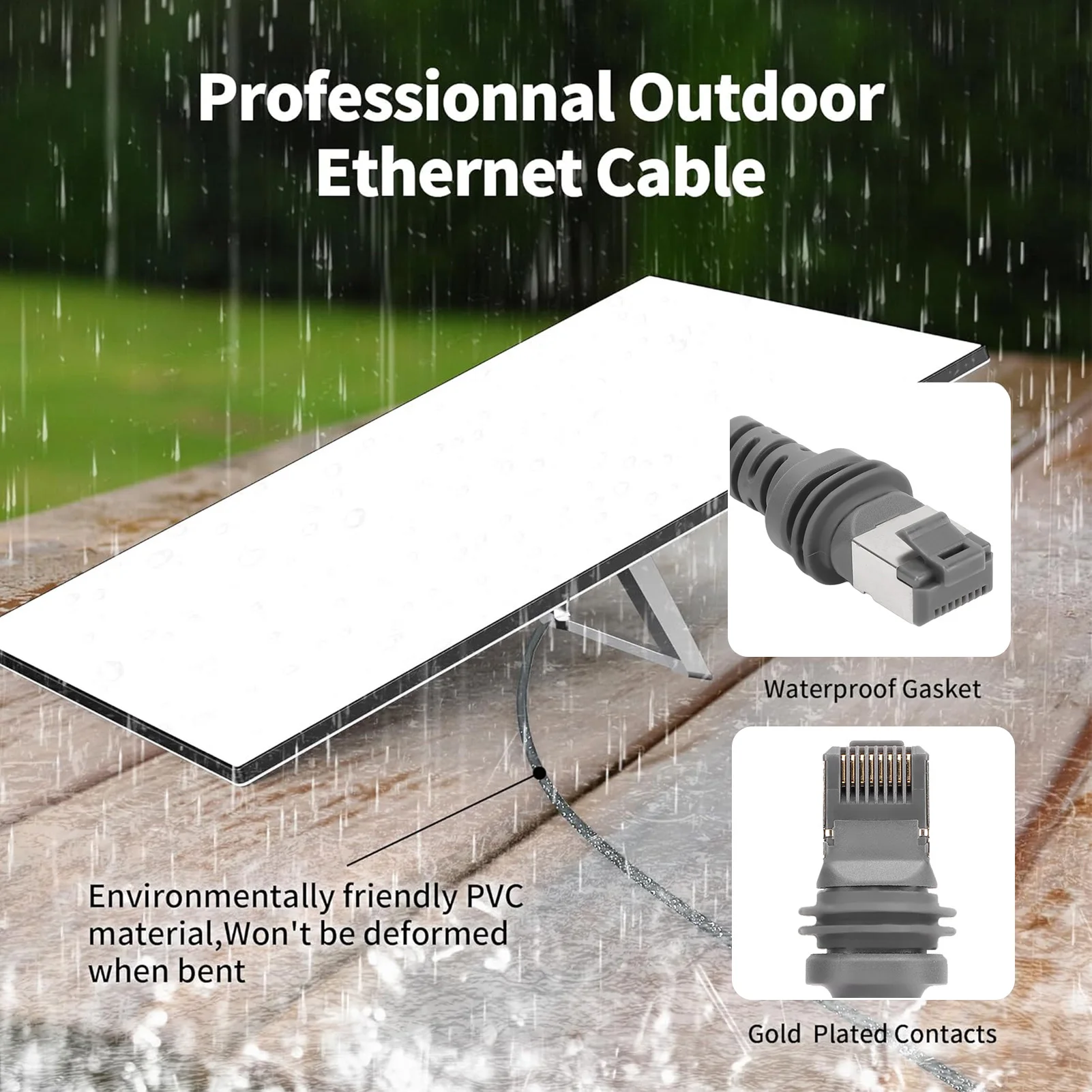 Satellite Extension Cable Heat Resistant PVC OFC Satellite Replacement Extension Wire Lightweight for V3 Rectangular Satellite