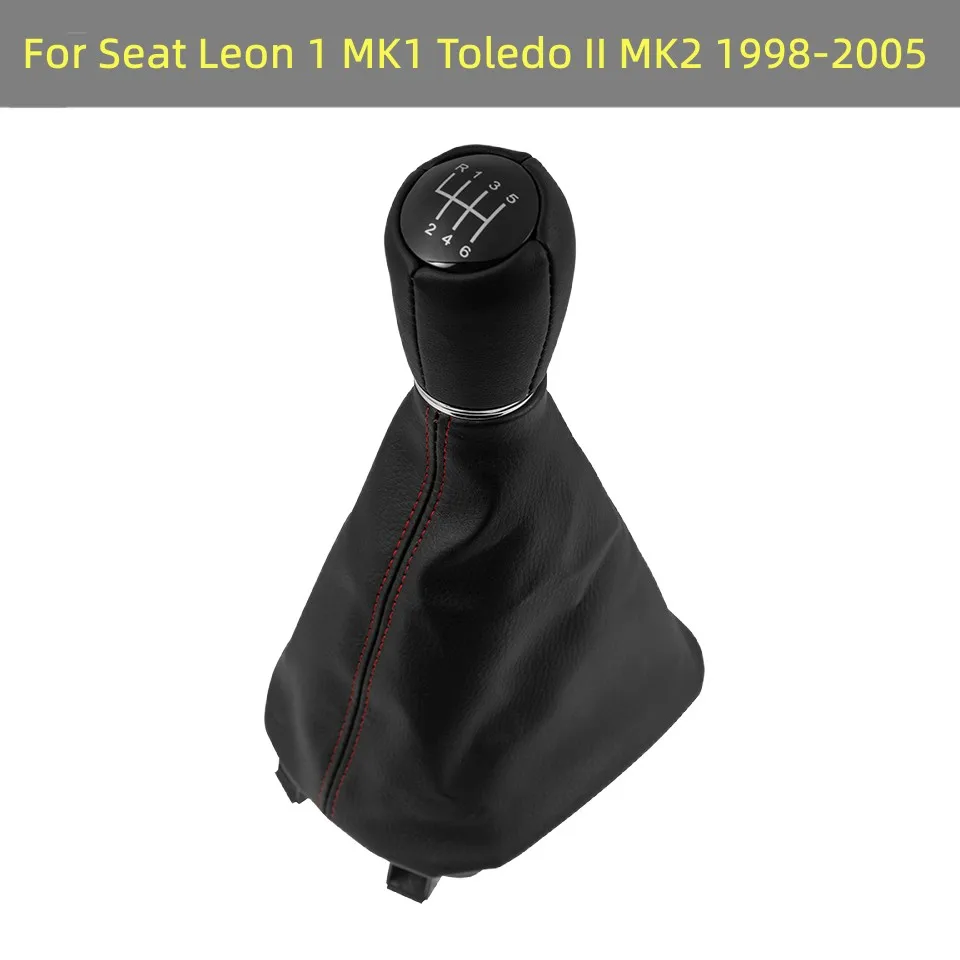 

5/6 Speed Car Styling Gear Shift Knob Lever Shifter Gaiter Boot Cover Case Collar For Seat Leon 1 MK1 Toledo II MK2 1998-2005