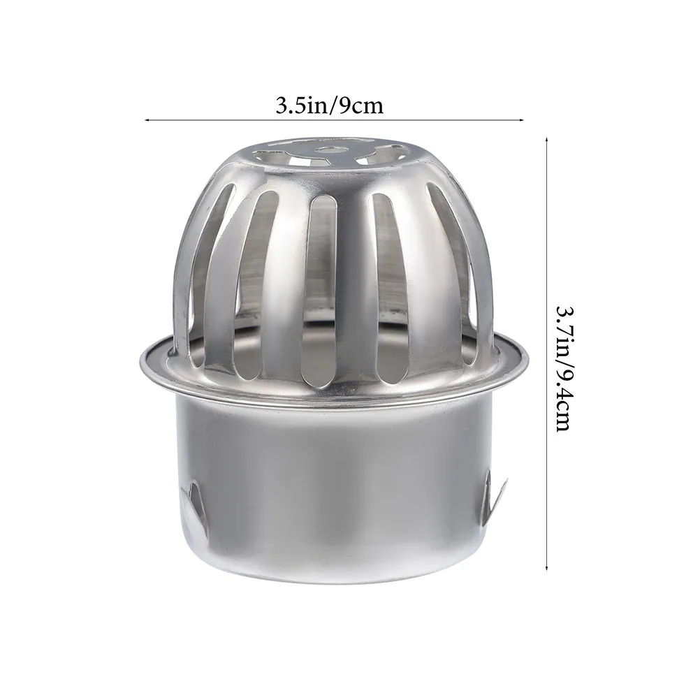 2Pcs Stainless Steel Floor Drain Balcony Roof Snap-in Round Drain Strainer Outdoor Anti Blockage Rain Drainage Cover