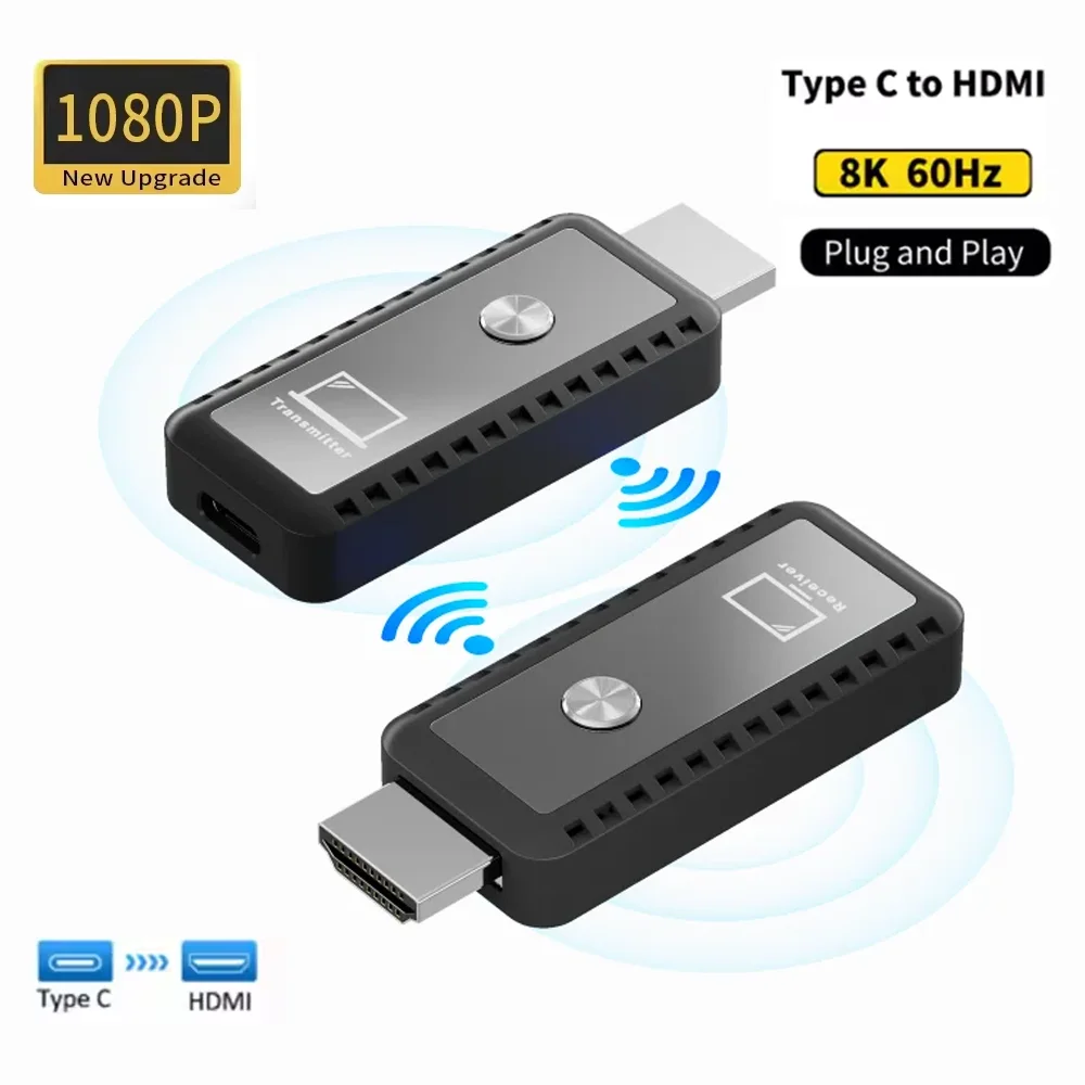 Portable Wireless HDMI Transmitter and Receiver HDMI Extender 30M 1080P Kit Plug for From Laptops To PC/Projector/TV Box