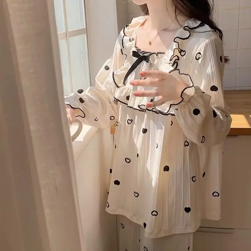 Sleepwear Women's Clothing Autumn Thin Home Loose Cozy Simple Affordable Skinny High Quality Soft Sophisticated Sweet Cute Girly