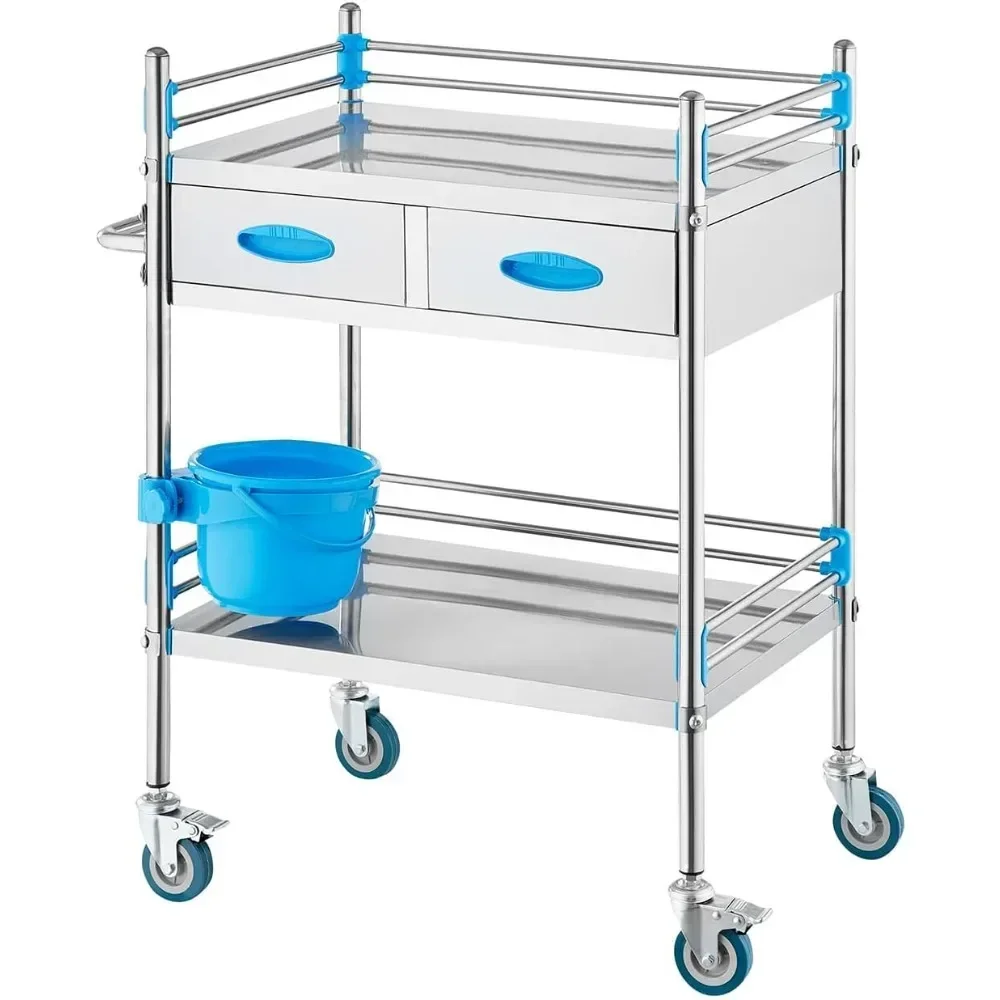 

BestsellerVEVOR Dual-Tier Stainless Steel Cart with Lockable Casters, Perfect for Lab, Medical, and Dental Settings