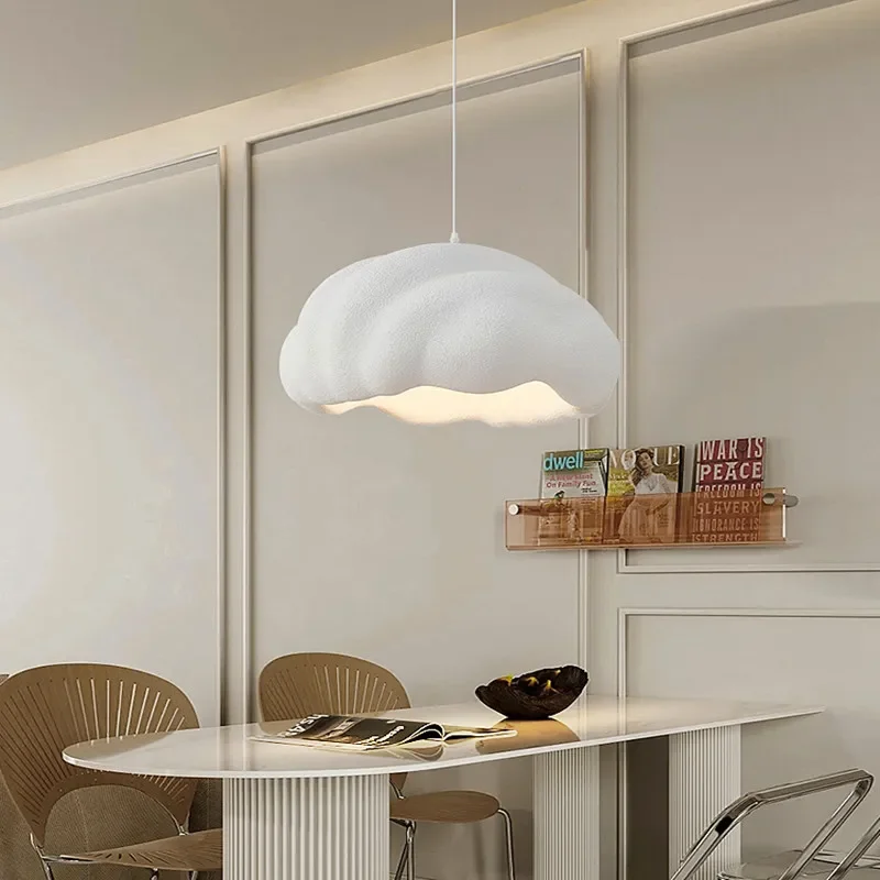 Lampu gantung LED ruang makan Prancis, lampu dekorasi Model fitting lampu gantung krim gaya Bar kamar tidur