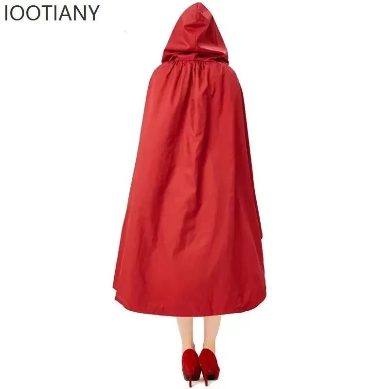 3,k;6\g/CosplayNew Halloween Women's Fashion Little Riding Hood Costume Fairytale Maid With Red Cape Character Party Rolk;6,y'9\