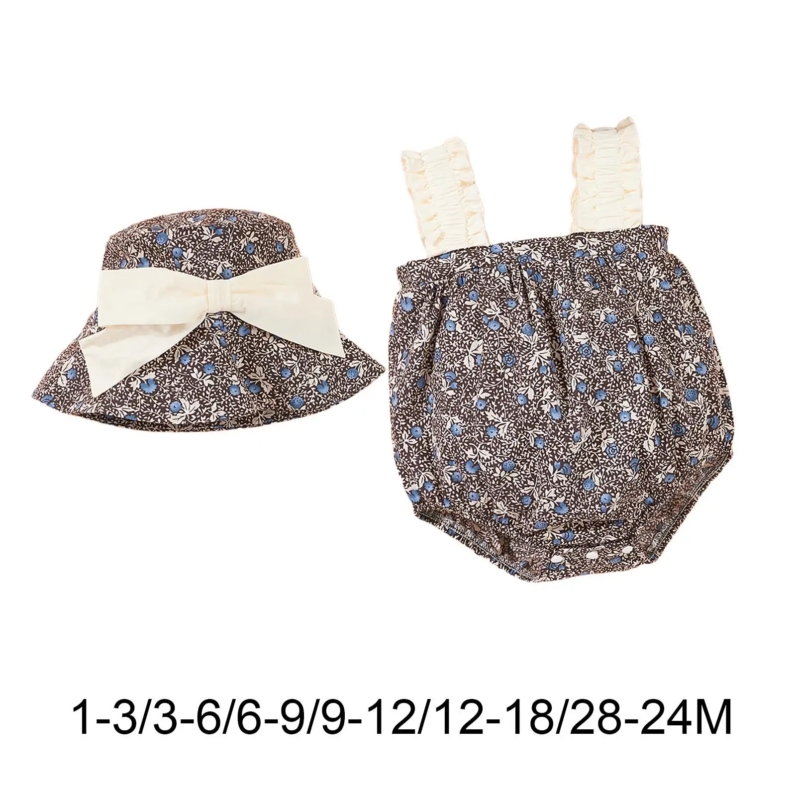 Mädchen Stram pler mit Hut schöne Sommer leichte Onesies Säugling Overall für den täglichen Gebrauch Spiel kleidung Party Geburtstag Foto Requisiten