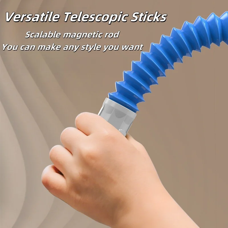 格納式磁気スティックビルディングブロックおもちゃ柔軟なチューブマグネット構築セット STEM モンテッソーリ学習教育ギフト