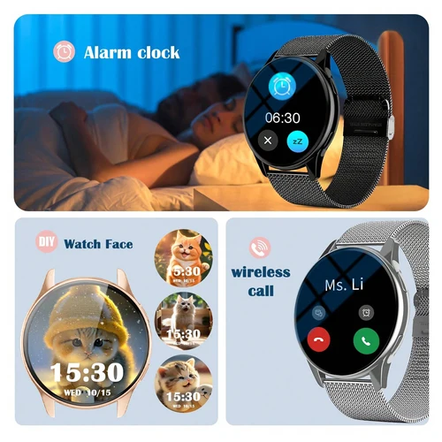 Imagen 2 del producto Reloj inteligente Bluetooth llamadas monitoreo de salud y sueño múltiples modos deportivos Android y IOS hombres mujeres SmartWatch versión Global