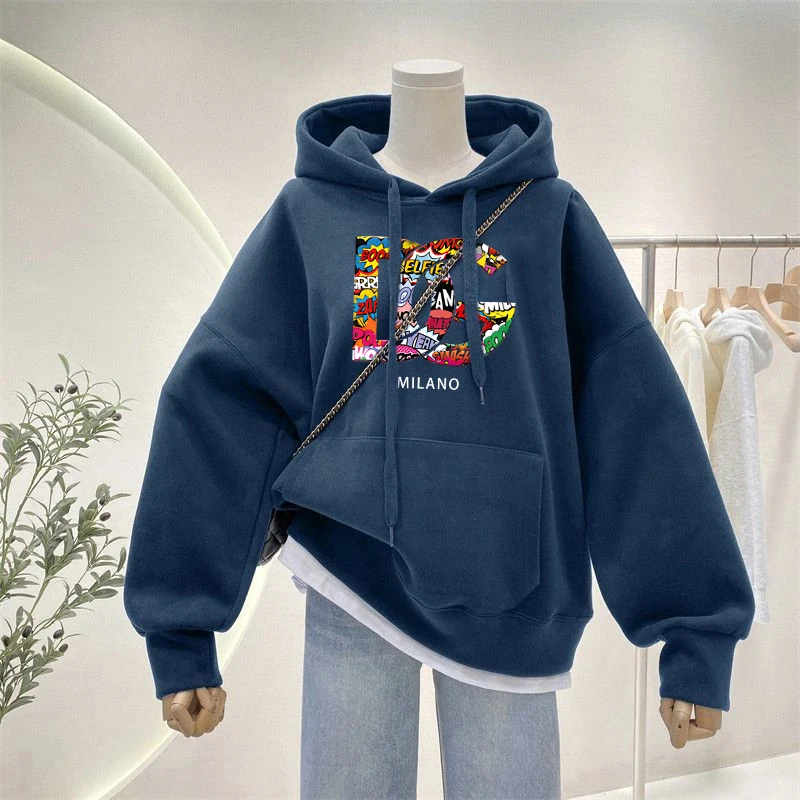 Newest Women Tracksuit Hoodie Personaliz Printed Vintage Clothing Fleece Hooded Sweatshirt Woman Hip Hop Long Sleeves Streetwear