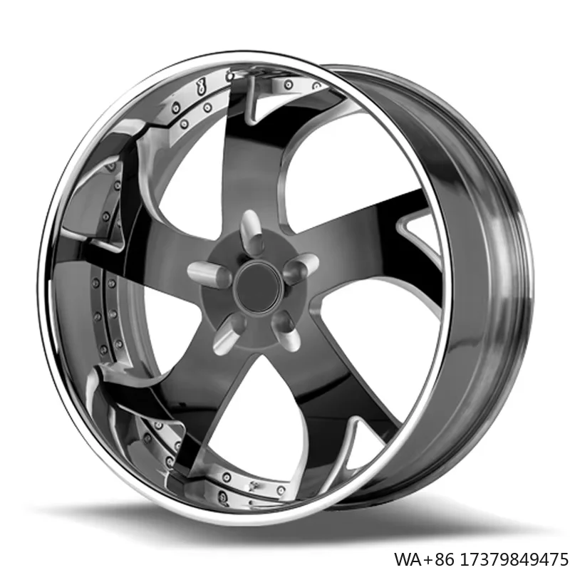 

2-piece Custom Forged Alloy Rims Deep Concave Polish Chrome 5x120 5x130 5x112 18 20 22 24 Inch Wheels