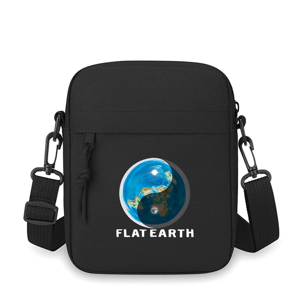 

Flat Earth world Yin Yang moon sun Men Crossbody Bag Single Shoulder Women Cartoon Anime Film Printing Design Unisex